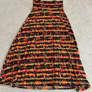 LuLaRoe Black and Orange Maxi Skirt (runs big)